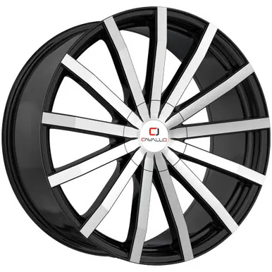 Cavallo CLV-52 18x8 5x4.5"/5x120 +35mm Black/Machined Wheel Rim 18" Inch CLV-52188051143120+35BM Low Price