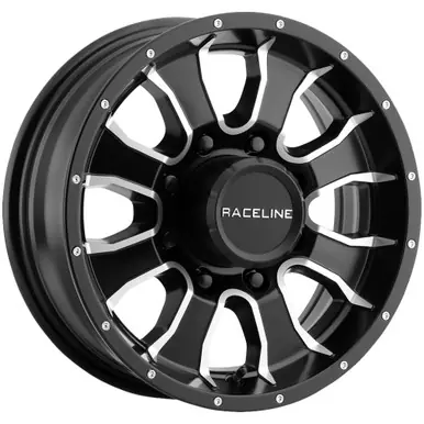 One Day Deal Raceline 860M Mamba Trailer 16x6 8x6.5" +0mm Black/Machined Wheel Rim 16" Inch 860M-66080