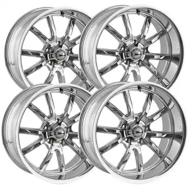 Express Delivery (Set of 4) Staggered Ridler 650 18x8,18x9.5 5x4.5" +0mm Chrome Wheels Rims 650-8865C-650-8965C