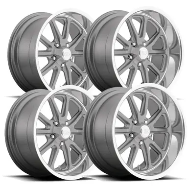 (Set of 4) Staggered US Mags U111 Rambler 20" 5x4.5" +32mm Gunmetal Wheels Rims U111208565+32-U111200065+40 Must Have