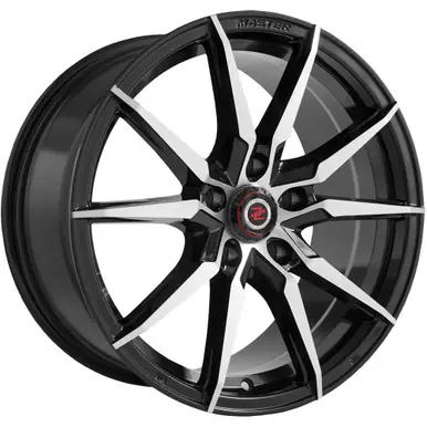 Budget Drag Concepts R30 18x8 5x4.5" +35mm Black/Machined Wheel Rim 18" Inch DC30185545-35GBM
