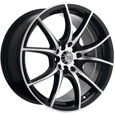 Budget Drag Concepts R27 18x8 5x4.5" +35mm Black/Machined Wheel Rim 18" Inch DC27185545-35GBM
