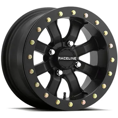 Top Pick Raceline UTV A71B Mamba Beadlock 15x7 4x137 +0mm Satin Black Wheel Rim 15" Inch A71B-57037-T-00