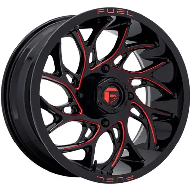 Free Returns Fuel UTV D779 Runner 20x7 4x137 +13mm Black/Red Wheel Rim 20" Inch D7792070A644