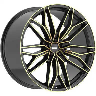 Modern Fondmetal STC-23 23x10 5x130 +28mm Black/Gold Wheel Rim 23" Inch STC23-23105130P28GBGM