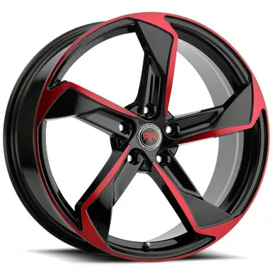 Deal Revolution Racing R20 18x8 5x4.5" +40mm Black/Red Wheel Rim 18" Inch RR20-188514+40BR