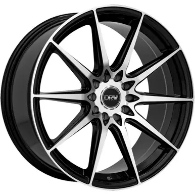 Grab Now DRW D19 18x8 5x110/5x4.5" +38mm Black/Machined Wheel Rim 18" Inch D19-188010H1103873BMF