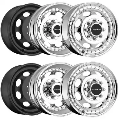 Express Delivery (Set of 6) 19.5" Inch Vision 181Z Hauler Dually 8x6.5" Chrome Wheels Rims 181Z9681C121-6