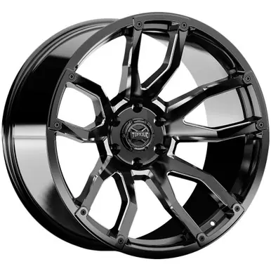 Torque TW403C Impact 22x12 6x135 -44mm Black/Milled Wheel Rim 22" Inch TW403C-22123633-44 Flash Sale