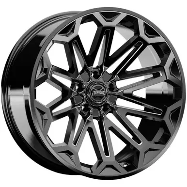 Torque TW406C Xcelerate 22x10 5x5" -18mm Black/Milled Wheel Rim 22" Inch TW406C-22107333-18 Today Only
