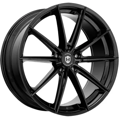 Final Sale Curva Flow Forged CFF46 22x9 5x112 +35mm Gloss Black Wheel Rim 22" Inch CFF46-22901123566BLK