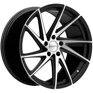 Trusted Brand Ravetti M10 20x8.5 5x120 +38mm Black/Machined Wheel Rim 20" Inch RAV-M10-2866BM