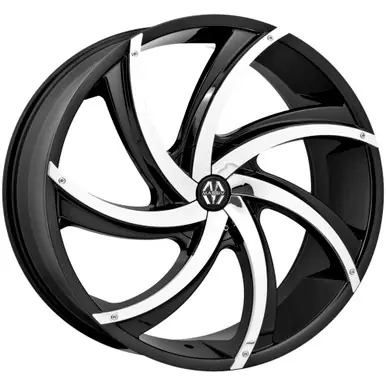 Top Pick Massiv 920 Turbino 20x8.5 5x115/5x120 +15mm Black/Chrome Wheel Rim 20" Inch MAS920-2814BC