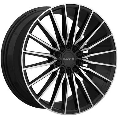 Ravetti M18 18x8 5x4.5"/5x120 +38mm Black/Machined Wheel Rim 18" Inch RAV-M18-8813BM New Arrival