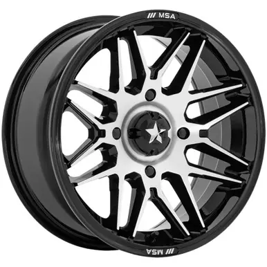 MSA Off-Road M52 Radar 14x7 4x137 +10mm Black/Machined Wheel Rim 14" Inch MA052BD14704810 Genuine