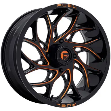 High Quality Fuel UTV D780 Runner 18x7 4x137 +13mm Black/Orange Wheel Rim 18" Inch D7801870A644