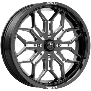 Affordable MSA Offroad M47 Sniper 18x7 4x110 +10mm Black/Milled Wheel Rim 18" Inch MA047BE18704010