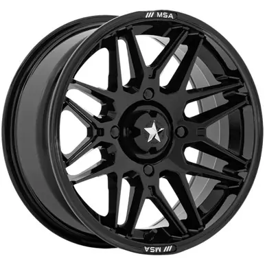 Warranty Included MSA Off-Road M52 Radar 14x7 4x137 +10mm Gloss Black Wheel Rim 14" Inch MA052BX14704810