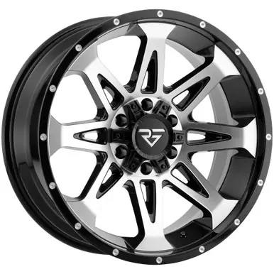 Rock Forged FF88 20x9 5x5"/5x5.5" +0mm Black/Machined Wheel Rim 20" Inch FF88-200952739-0BM Bargain