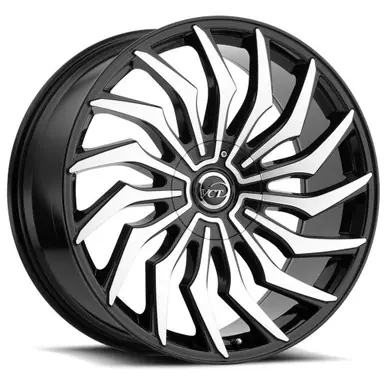 VCT V85 Chopper 20x8.5 5x108/5x115 +40mm Black/Machined Wheel Rim 20" Inch V85-208550815+40BM Grab Now