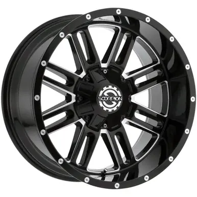 Affordable Scorpion SC-18 18x9 5x5"/5x5.5" -12mm Black/Milled Wheel Rim 18" Inch SC18-18952739-12ML
