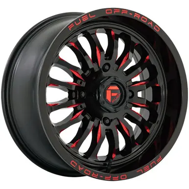 Discount Fuel UTV D822 Arc 22x7 4x137 +13mm Black/Red Wheel Rim 22" Inch D8222270A644