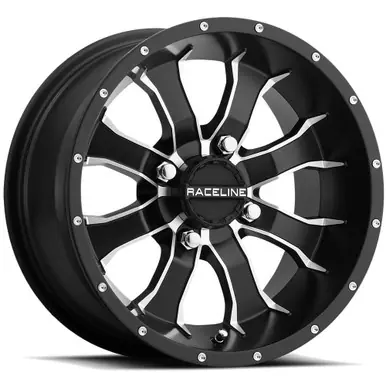 Raceline UTV A77 Mamba 15x7 4x137 +10mm Black/Machined Wheel Rim 15" Inch A7757037-T-52 Handmade
