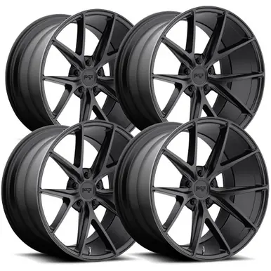 (Set of 4) Staggered Niche M117 Misano 20" 5x114.3 +25mm Matte Black Wheels Rims M117209065+25-M117200565+30 Special Discount