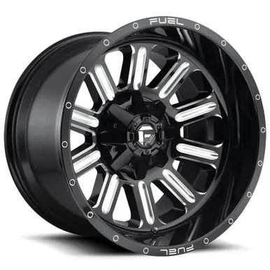Fuel D620 Hardline 20x9 8x6.5" +20mm Black/Milled Wheel Rim 20" Inch D62020908257 Authentic