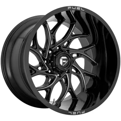 Worldwide Shipping Fuel D741 Runner 22x10 8x170 -18mm Black/Milled Wheel Rim 22" Inch D74122001747