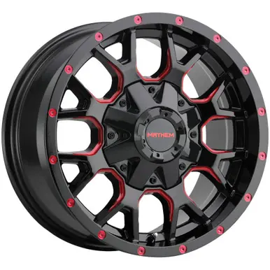 Mayhem 8015 Warrior 20x9 5x5"/5x5.5" +0mm Black/Red Wheel Rim 20" Inch 8015-2952BTR Hot Picks