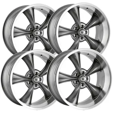 (Set of 4) Staggered Ridler 695 18x8,18x9.5 5x127/5x5" +0mm Grey Wheels Rims 695-8873G-695-8973G Weekend Sale