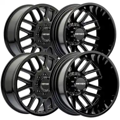 Free Returns Set of 4-17" Inch Mayhem 8107D Cogent Dually 8x200 Gloss Black Wheels Rims 8107D-7677B-4