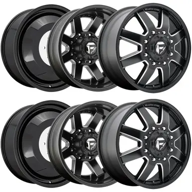 (Set of 6) 20" Inch Fuel D538 Maverick Dually 8x200 Black/Milled Wheels Rims D53820829235-6 Next Day Delivery