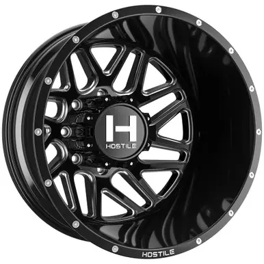 Hostile H401 Sprocket Dually Rear 20x8.25 8x6.5" Black/Milled Wheel Rim 20" Inch H401-20828165-221B Factory Price