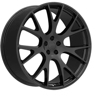 Premium Eclipse Replicas 218 Hellcat 22x9.5 5x115 +15mm Gloss Black Wheel Rim 22" Inch REP218-22964B