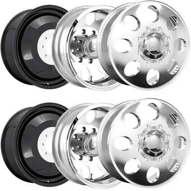 Set of 6-20" Inch Ion 167 Dually 8x200 Polished Wheels Rims 167-2877P-6 Warranty Included