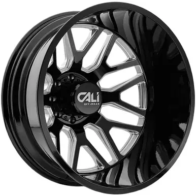 Cali Off-Road 9115D Invader Dually Rear 22x8.25 8x200 Black/Milled Wheel Rim 9115D-22877BMR232 Mega Sale