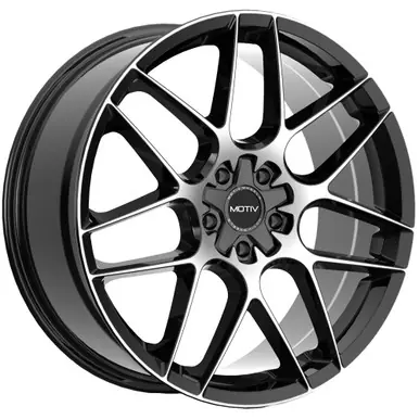 Motiv 435MB Foil 18x8 5x4.5"/5x120 +42mm Black/Machined Wheel Rim 18" Inch 435MB-8805742 Money Back Guarantee