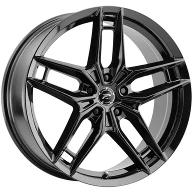 Crafted Platinum 464 Lotus 17x8 5x4.5" +40mm Gloss Black Wheel Rim 17" Inch 464-7866BK+40
