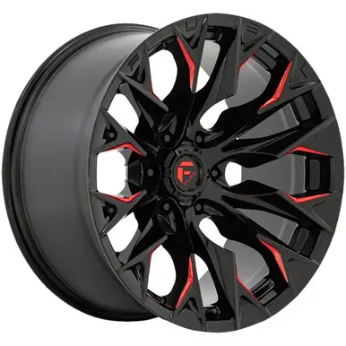 Shop Now Fuel D823 Flame 8 20x9 8x6.5" +1mm Black/Red Wheel Rim 20" Inch D82320908250