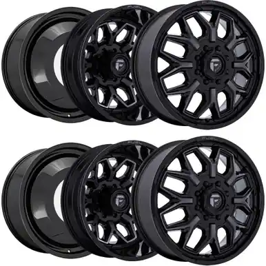 Authentic Set of 6-22" Inch Fuel D875 Flux Dually 8x170 Black/Tint Wheels Rims D87522821735-6