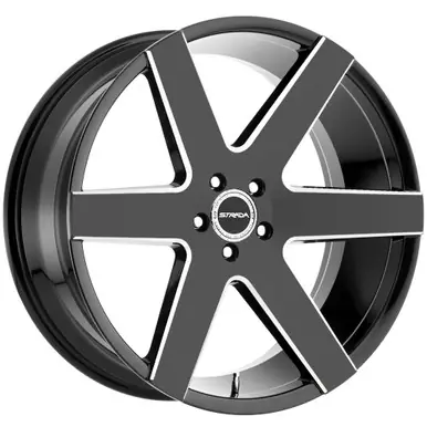 Big Sale Strada S60 Coda 24x10 5x5" +25mm Black/Milled Wheel Rim 24" Inch S60452725GBML