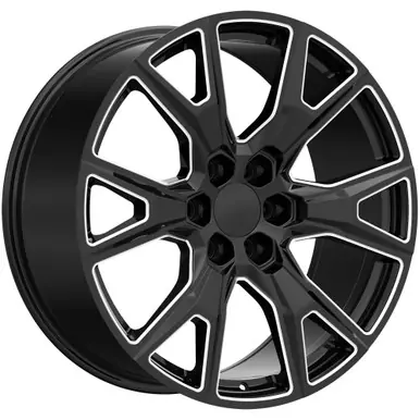 Replica PR199 Y-Spoke 22x9 6x5.5" +28mm Black/Milled Wheel Rim 22" Inch 199M-2295828 No Minimum Order
