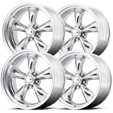 Last Chance (Set of 4) Staggered-VN515 Torq Thrust II 22" 5x5.5" +15mm Polished Wheels Rims VN51522985115-VN51522185118