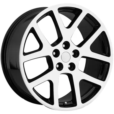 Final Sale Replica FR60 SRT10 20x9 5x5.5" +25.4mm Black/Machined Wheel Rim 20" Inch 60090255507