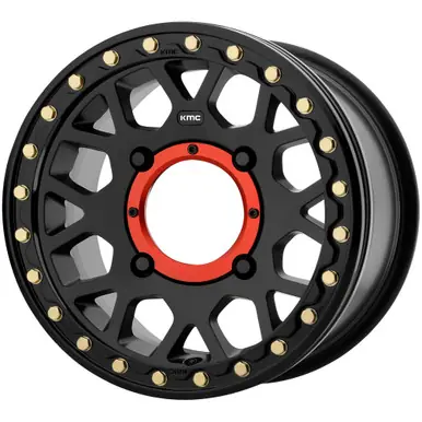 Limited Edition KMC UTV KS235 Grenade Beadlock 14x7 4x156 +10mm Satin Black Wheel Rim 14" Inch KS23547044710