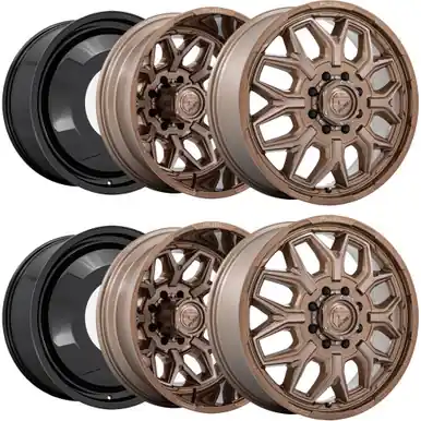 Set of 6-20" Inch Fuel D876 Flux Dually 8x6.5" Bronze Wheels Rims D87620828D35-6 Bargain