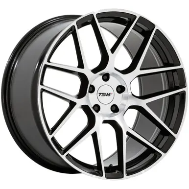 TSW TW002 Lasarthe 18x9.5 5x4.5" +40mm Black/Machined Wheel Rim 18" Inch TW002BD18951240 Editor’s Pick