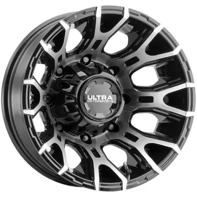 Ultra Scorpion Dually Rear 17x6.5 8x210 -140mm Black/Machined Wheel Rim 17" Inch 022-7699RU Same Day Shipping